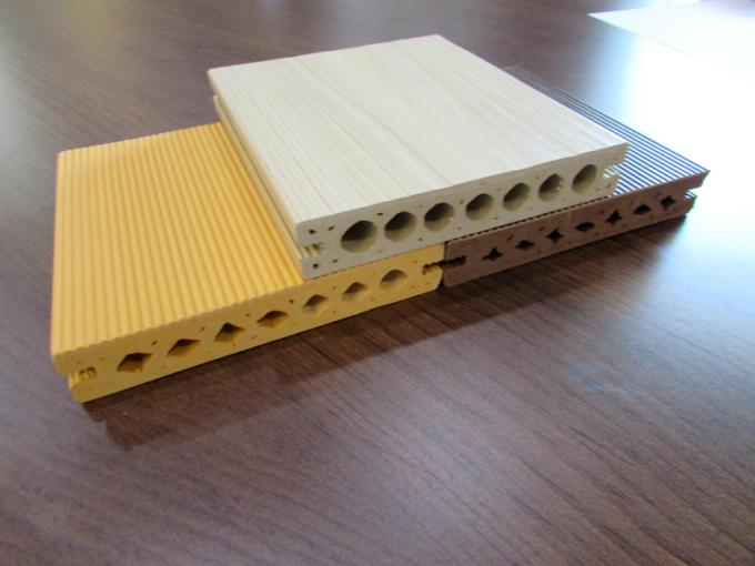 Moistureproof Hollow WPC Composite Decking Plates Outside Environment 2