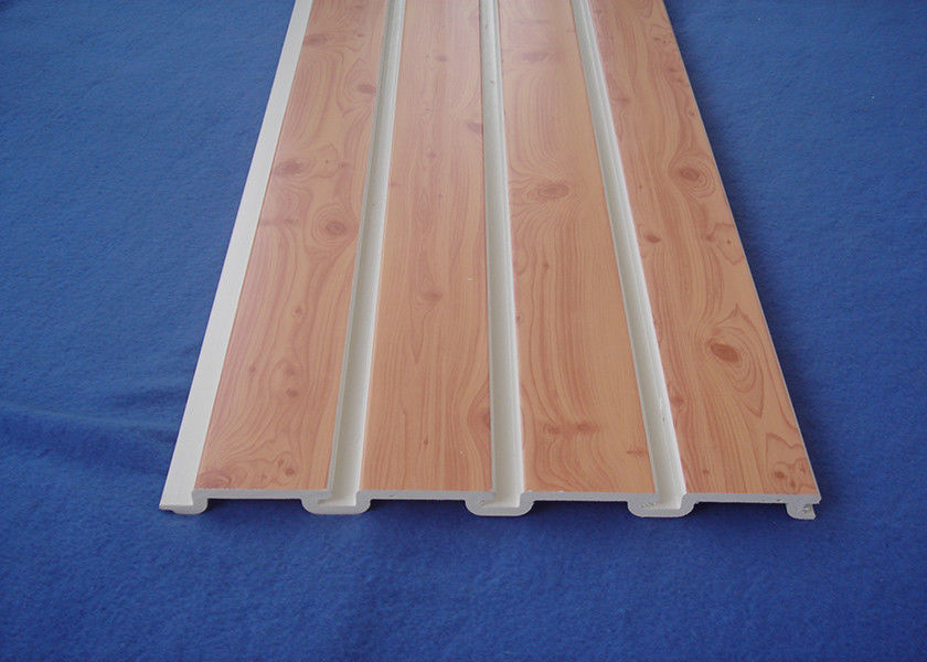 Plastic Taupe 4x8 Pvc Slatwall / White Slatted Wall Panels For Shelves