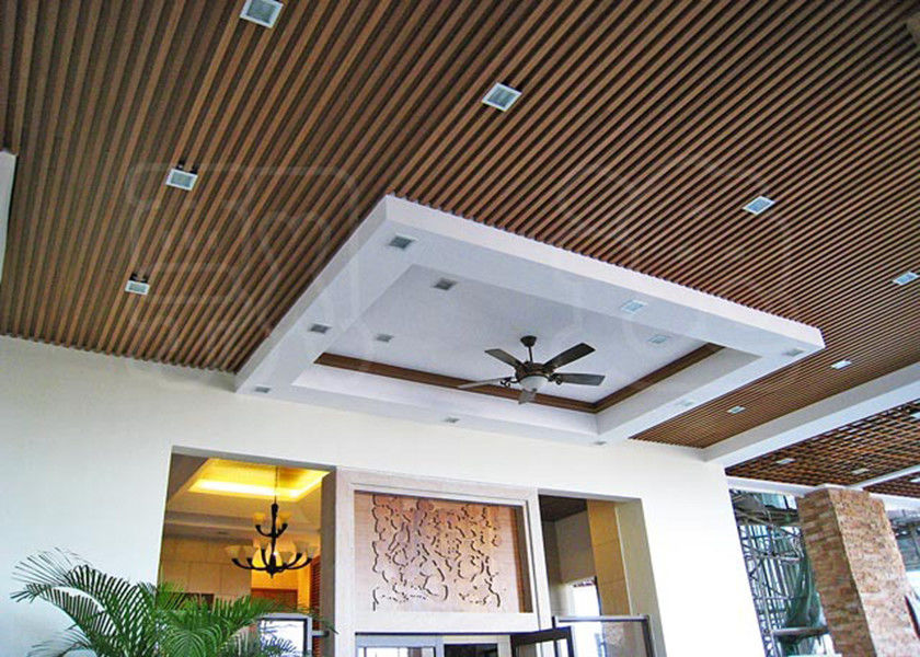 Suspended Wood Plastic Composite Ceiling Panels For Office