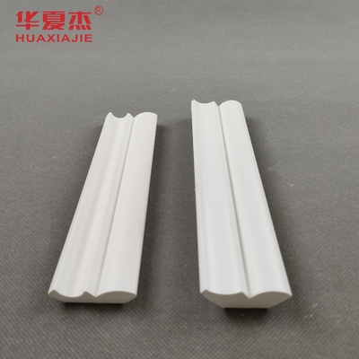 White Vinyl 12FT / 25/64 X 1-39/64 Bed Crown PVC Moulding For Building Decoration