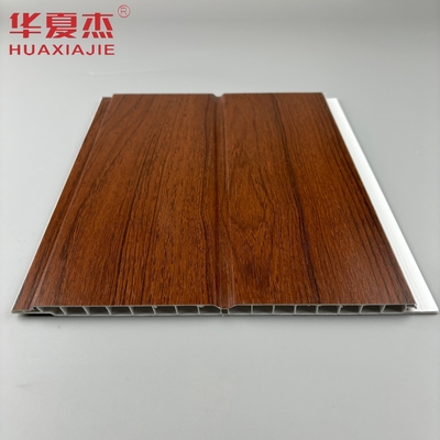U-shaped pvc wall panel red wood moisture proof pvc ceiling panel for home living room decoration