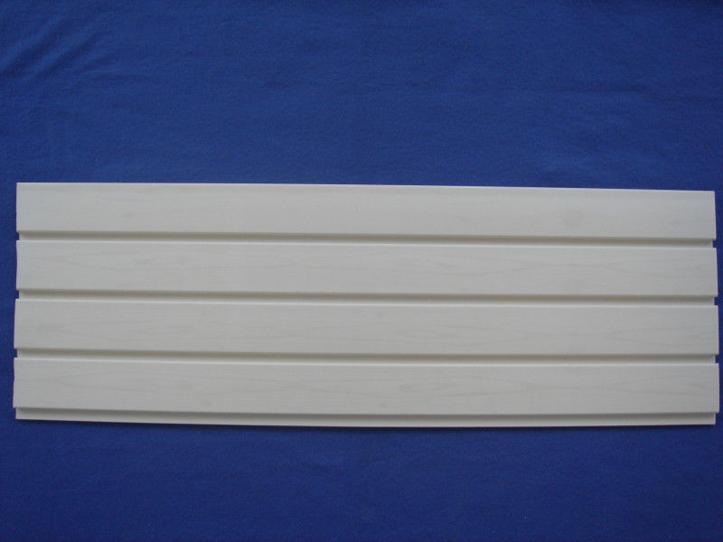 White Wooden Slat Wall Panels Wood Plastic Slotted Board