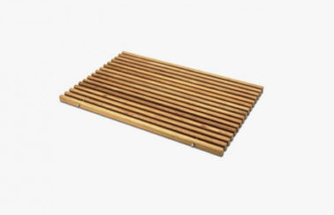 60cm * 80cm Skidproof WPC Beech Embossed Mat For Bathroom Easy Installation