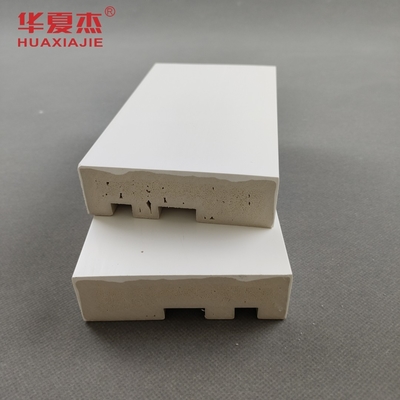 Wood Grain Color WPC Door Frame Square Rectangle Shape White Cape Flat Casing