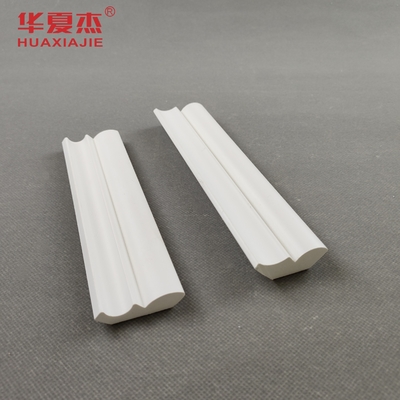 White Vinyl 12FT / 25/64 X 1-39/64 Bed Crown PVC Moulding For Building Decoration