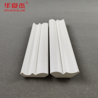 White Vinyl 12FT / 25/64 X 1-39/64 Bed Crown PVC Moulding For Building Decoration