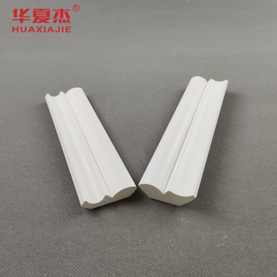 White Vinyl 12FT / 25/64 X 1-39/64 Bed Crown PVC Moulding For Building Decoration