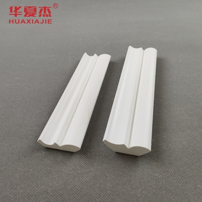 White Vinyl 12FT / 25/64 X 1-39/64 Bed Crown PVC Moulding For Building Decoration