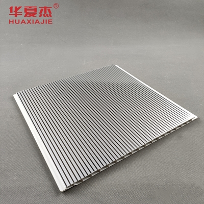 Hot Stamping Foil High Gloss PVC Wall Panel Silver Stripe Ceiling Panel Modern Design Indoor