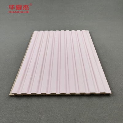 WPC Fluted Wall Panel Pink Decoration Wall Panel For Home Material