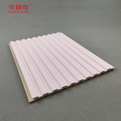 WPC Fluted Wall Panel Pink Decoration Wall Panel For Home Material