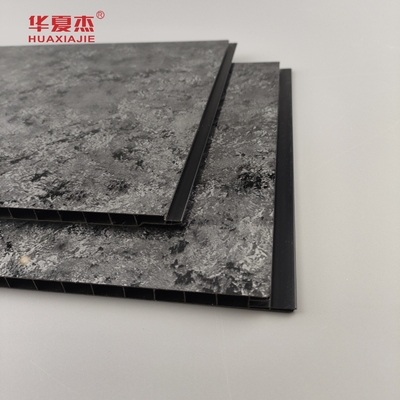 High Gloss Black Panel With Sliver Halo Pattern Pvc Wall Panels Luxury Design Pvc Panel For Home Decoration