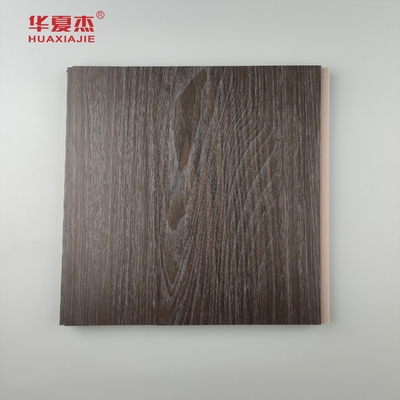 Wholesale Dark Wood Grain Pvc Wall Panel Moisture Proof Pvc Ceiling Panel Office Decoration