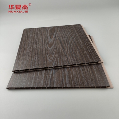 Wholesale Dark Wood Grain Pvc Wall Panel Moisture Proof Pvc Ceiling Panel Office Decoration