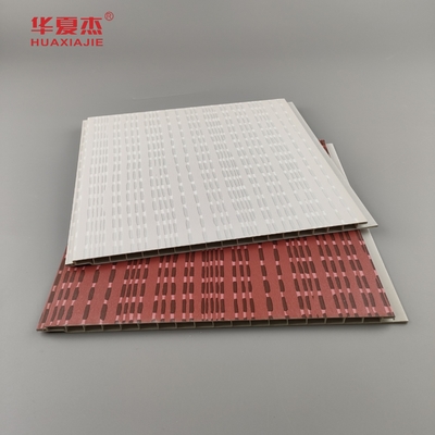 Modern Design Pvc Wall Panel Laminated Wpc Pvc Panel Grey And Red Color For Hotel Decoration