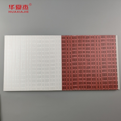 Modern Design Pvc Wall Panel Laminated Wpc Pvc Panel Grey And Red Color For Hotel Decoration