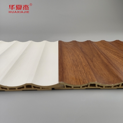 Laminated Wpc Wall Panel Fluted Pvc Panel White Wood Grain Wpc Panel Home / Office Decoration