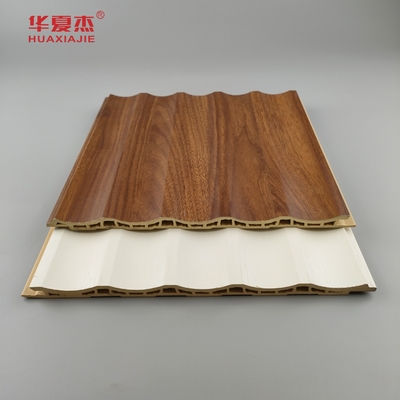 Laminated Wpc Wall Panel Fluted Pvc Panel White Wood Grain Wpc Panel Home / Office Decoration