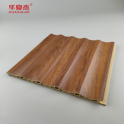 Laminated Wpc Wall Panel Fluted Pvc Panel White Wood Grain Wpc Panel Home / Office Decoration