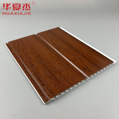 U-shaped pvc wall panel red wood moisture proof pvc ceiling panel for home living room decoration
