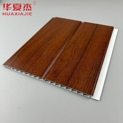 U-shaped pvc wall panel red wood moisture proof pvc ceiling panel for home living room decoration