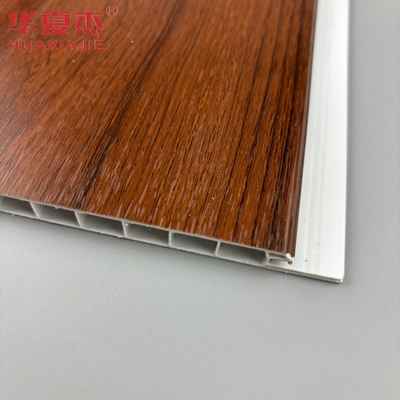 U-shaped pvc wall panel red wood moisture proof pvc ceiling panel for home living room decoration