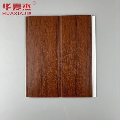 U-shaped pvc wall panel red wood moisture proof pvc ceiling panel for home living room decoration