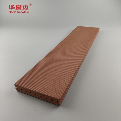 Anti Skid WPC decking Composite Floor Covering 140 x 25mm brown coffee grey teak wood color