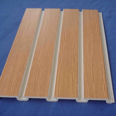 Natural Wood Grain Decorative Slatwall Panel Pvc With Metal Hooks