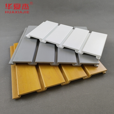 Good price ISO White Wooden PVC Slatwall Panels / Wood Plastic Slotted Wall Board online