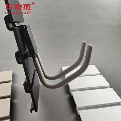 Good price Grey PVC Storage Wall Panels 4 inch SlatWall Wood plastic composite online