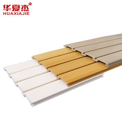 Good price 4ft X 8ft PVC Slatwall Panels Lightweight 1.7kg White Grey Taupe Wood Grain Customizable Panels for Wall Mounted Storage online